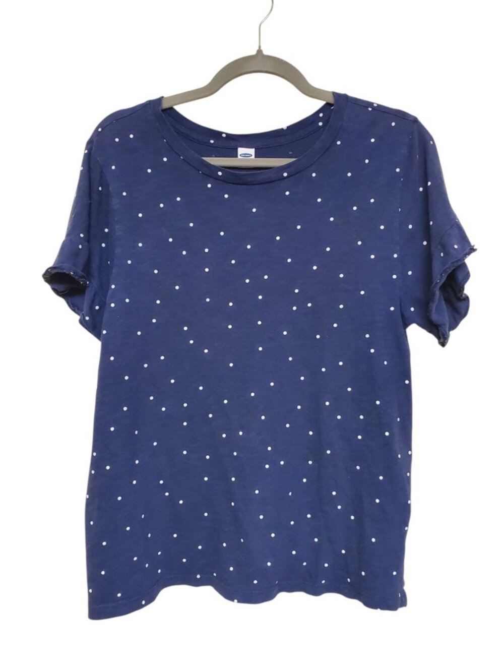 Old Navy Women's Navy White Polka Dot Ruffle Sleeve Casual Top Shirt Size S